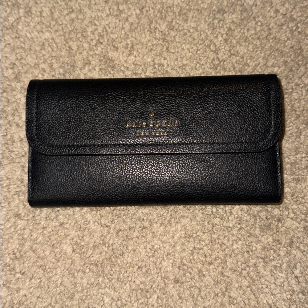 EUC Kate Spade Black Textured Wallet